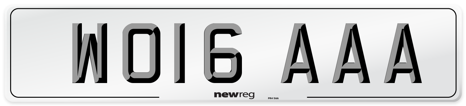 WO16 AAA Number Plate from New Reg